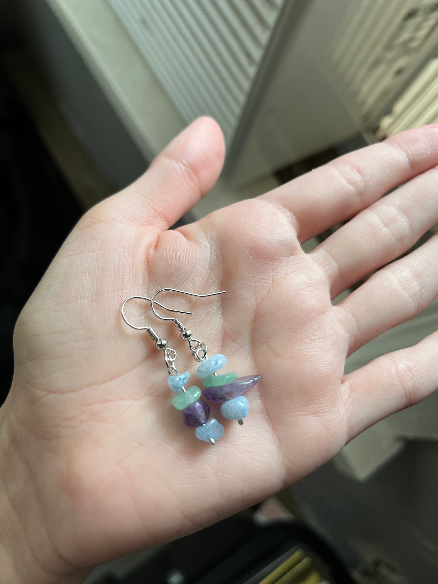 Light blue, green, & purple.